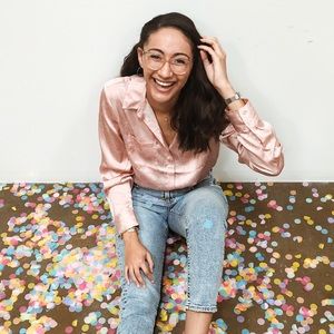 Pink Satin Button Up